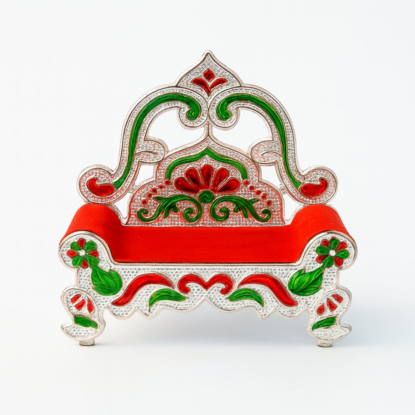 Plastic decorative small Singhasan for Laddu Gopal Krishna Ji or Ganesha idol, ideal for home improvement and religious décor.