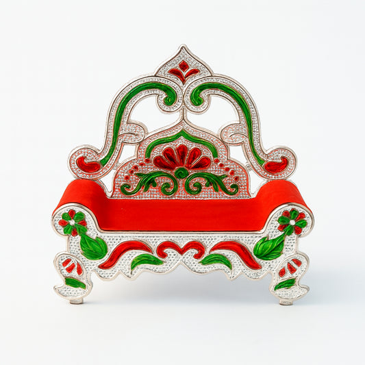 Plastic decorative small Singhasan for Laddu Gopal Krishna Ji or Ganesha idol, ideal for home improvement and religious décor.