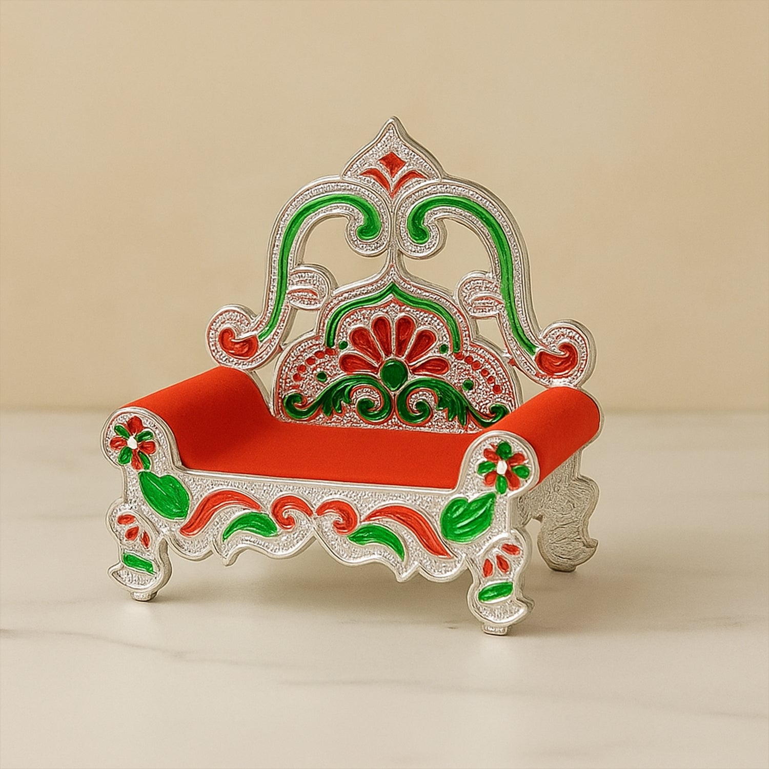 Plastic decorative small singhasan for Laddu Gopal, Krishna Ji, or Ganesha idol, ideal for home decor by Wukusy.
