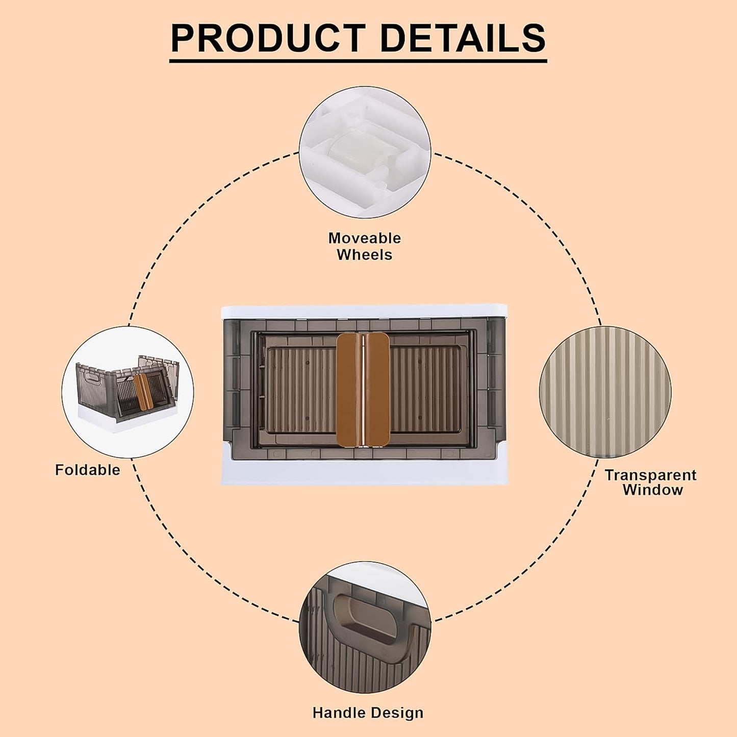 Wukusy plastic folding wardrobe storage organizer with one layer, ideal for home closet organization, made of durable plastic.