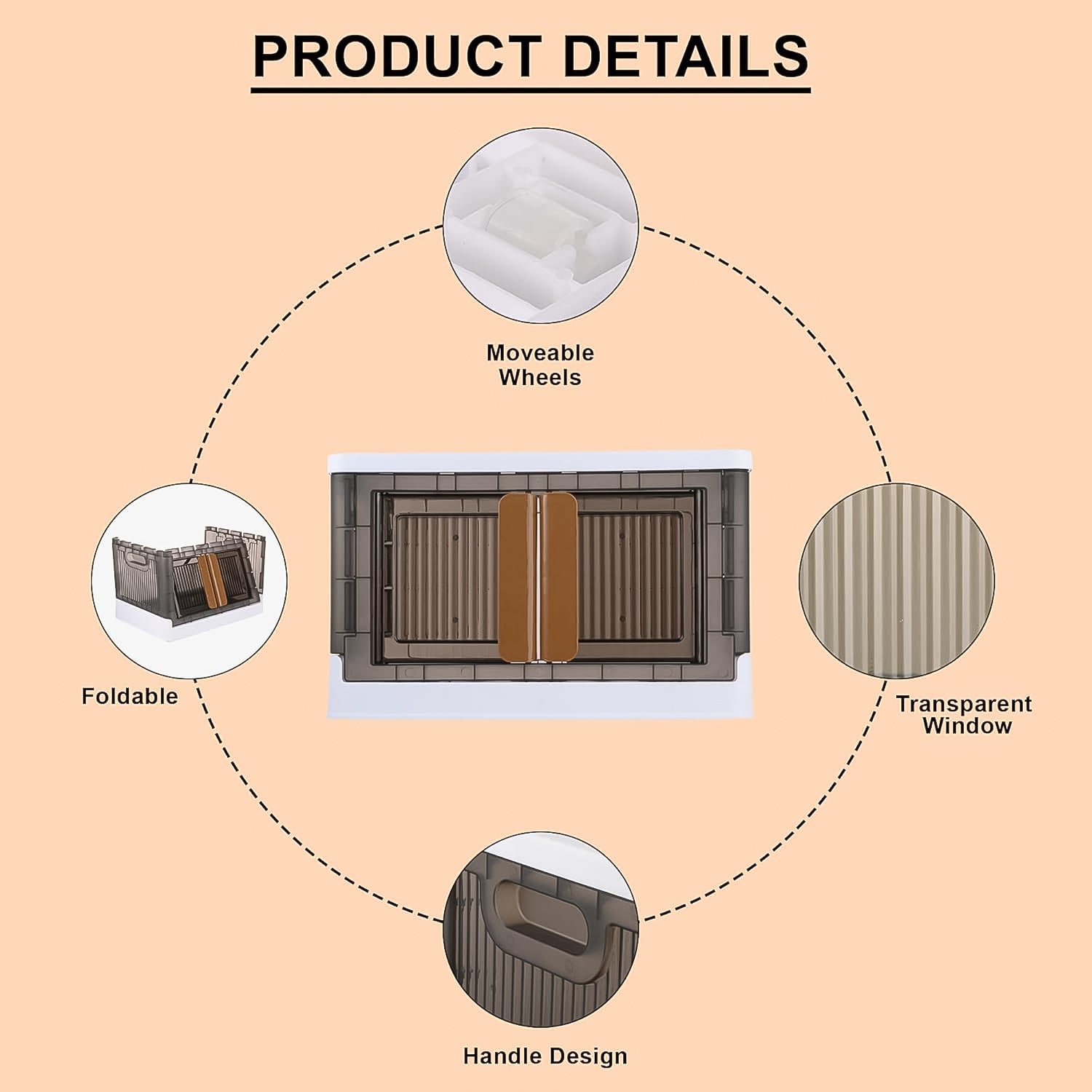 Wukusy plastic folding wardrobe storage organizer with one layer, ideal for home closet organization, made of durable plastic.