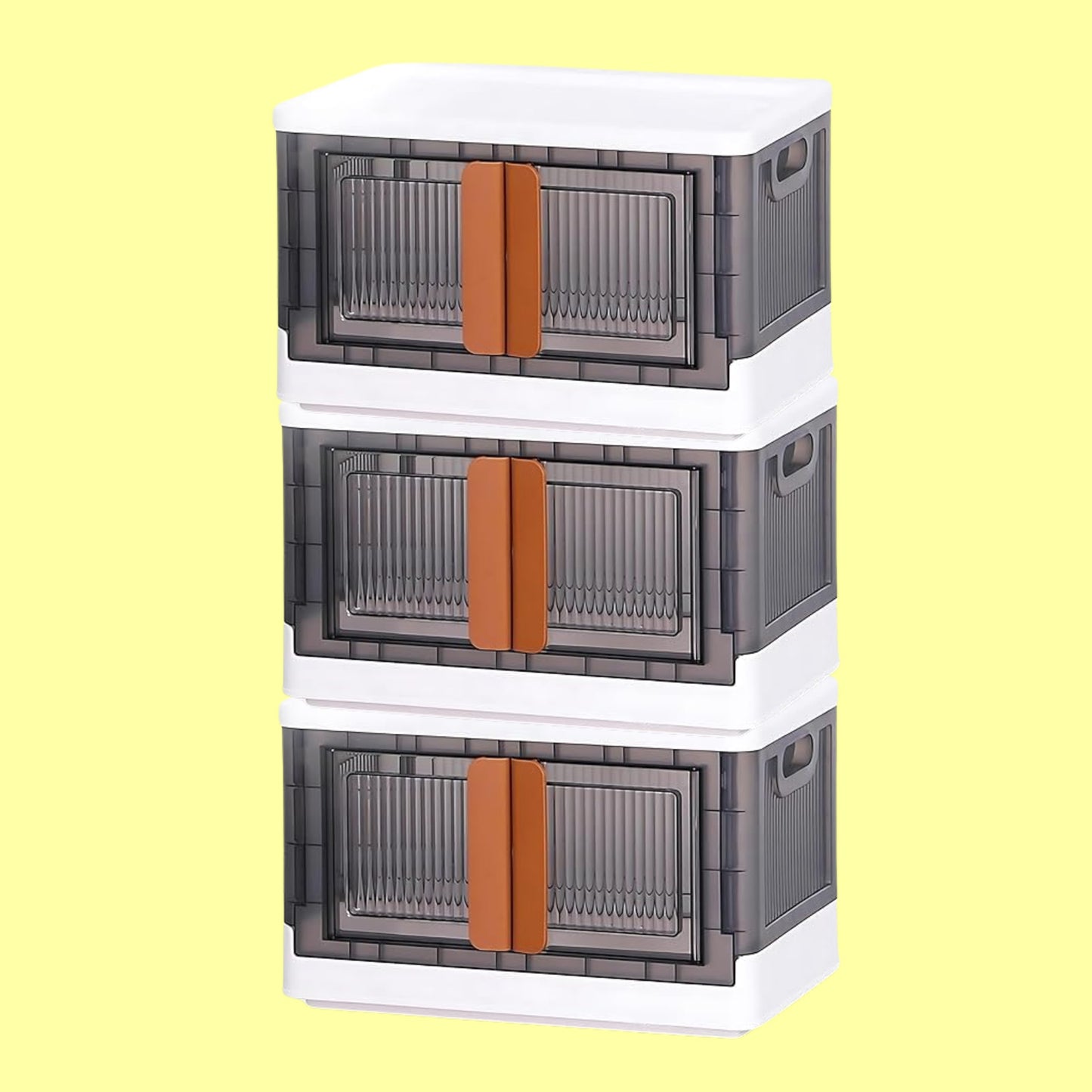 Wukusy plastic folding wardrobe storage organizer with 3 layers, ideal for home closet organization and space saving.