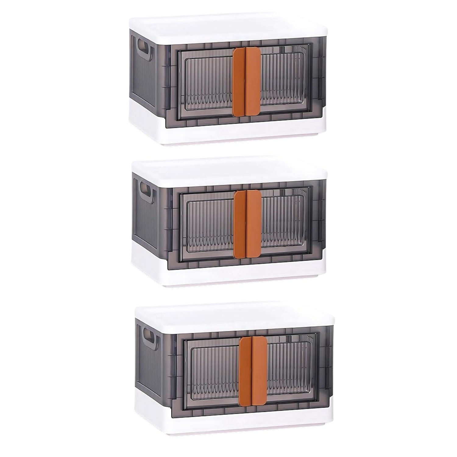 Plastic folding wardrobe storage organizer by Wukusy with 3 layers, ideal for home improvement and closet organization.
