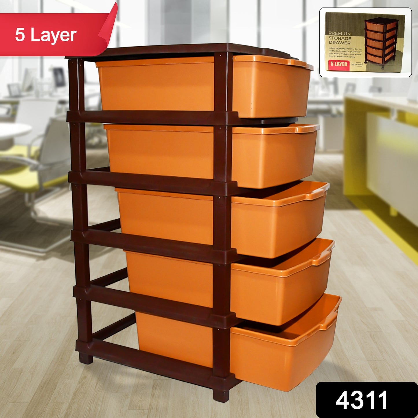 Wukusy plastic premium home storage organizer with 5 layers for efficient home improvement and organization.