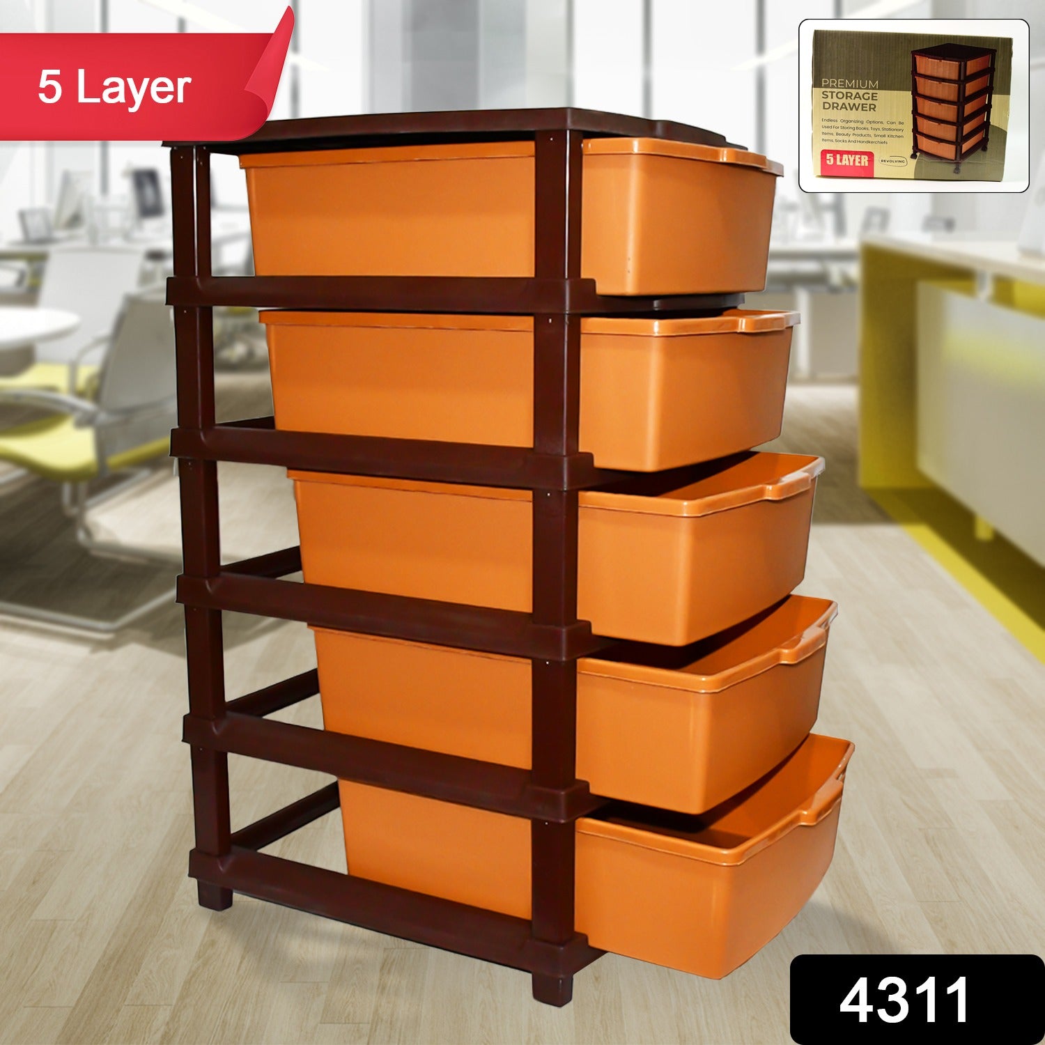 Wukusy plastic premium home storage organizer with 5 layers for efficient home improvement and organization.