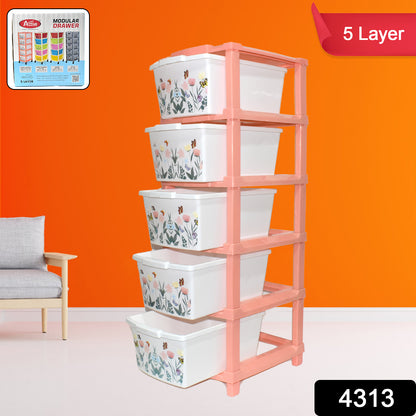 Plastic Smart Wonder Drawer organizer by Wukusy, 5-layer home storage and organization solution in a clear plastic design.