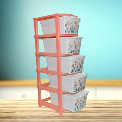 Wukusy Plastic Smart Wonder Drawer home storage organizer with 5 layers, designed for efficient kitchen or home organization.