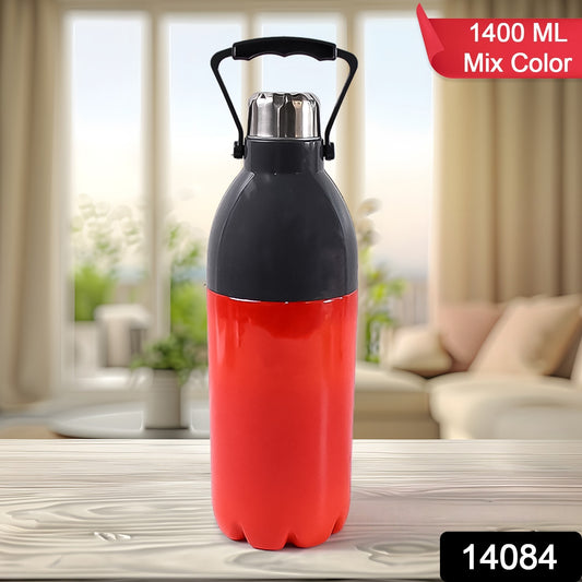 Wukusy insulated plastic sports bottle, 1400ml, leakproof, BPA-free, in mixed colors for hydration during activities.