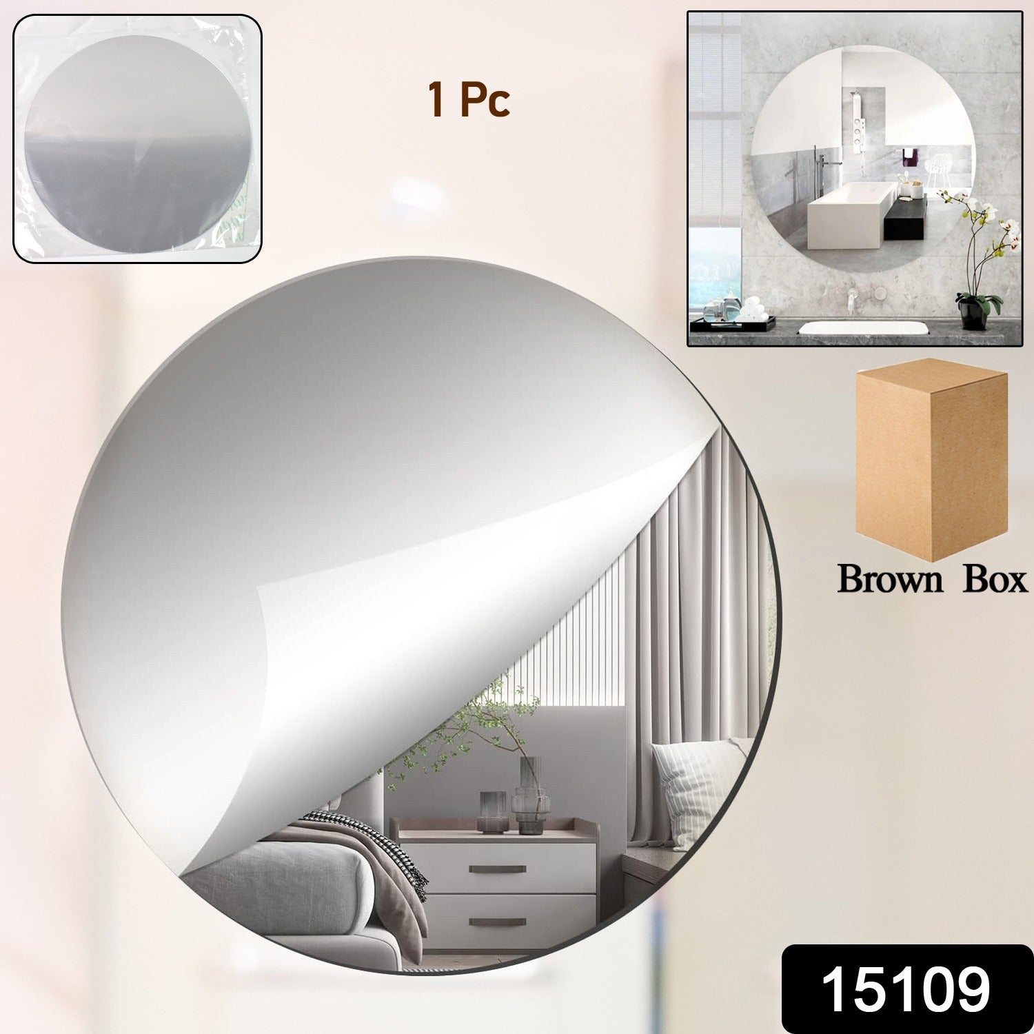 Plastic square 3D mirror wall sticker by Wukusy, reflecting light and adding modern decor to home improvement spaces.