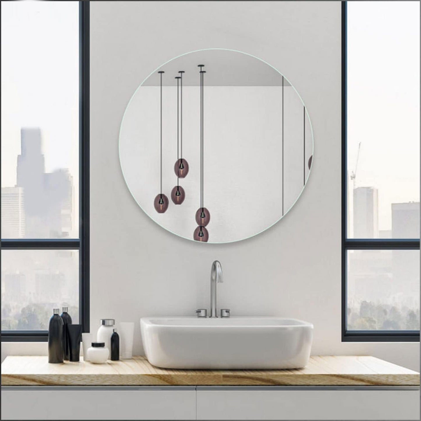 Plastic square 3D mirror wall sticker from Wukusy, showcasing a modern, reflective decorative piece for home improvement.