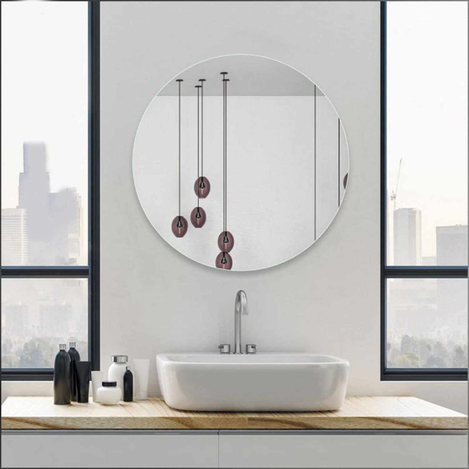 Plastic square 3D mirror wall sticker from Wukusy, showcasing a modern, reflective decorative piece for home improvement.