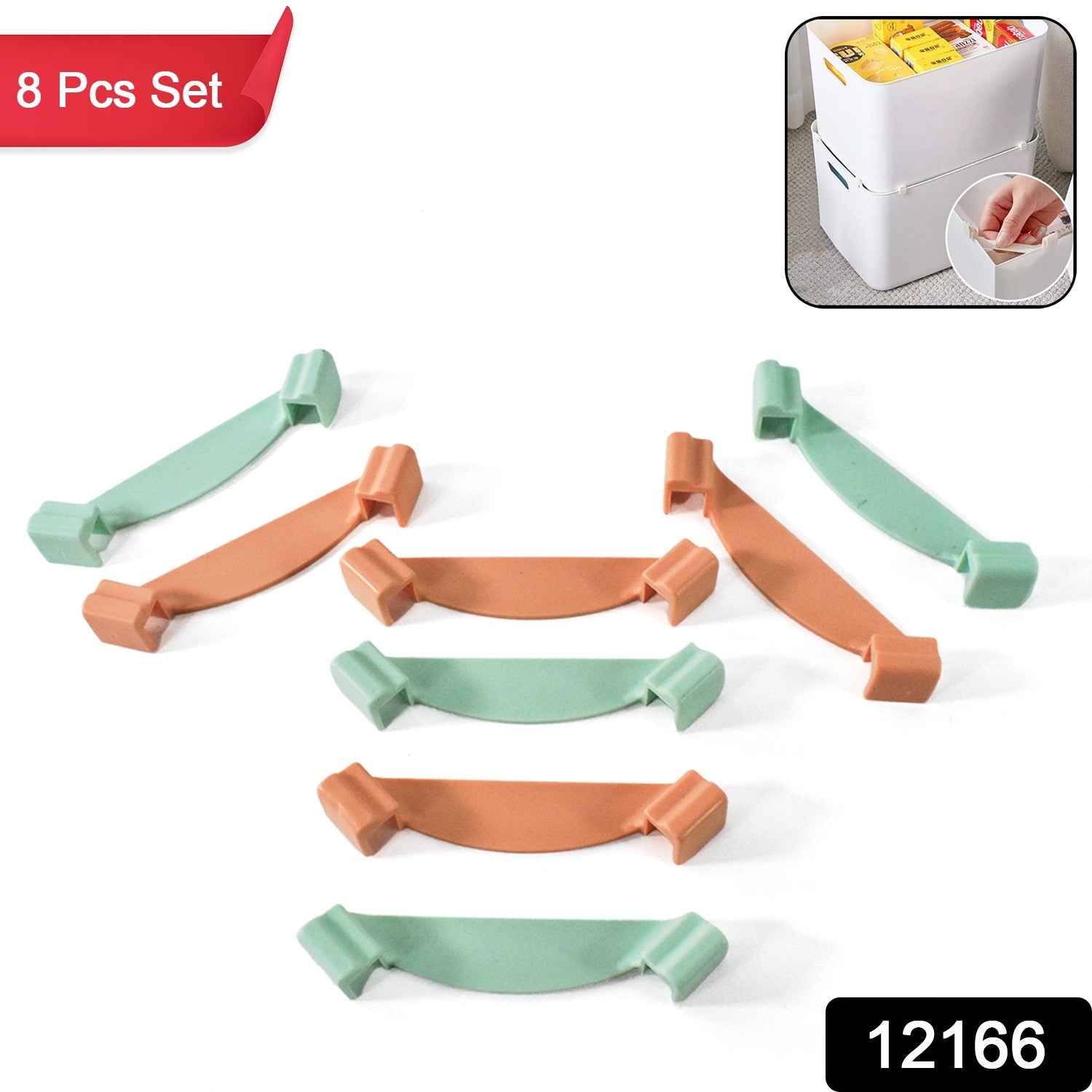 Set of 8 Wukusy plastic stackable wardrobe organizer clips supporting wardrobe boxes for home organization.