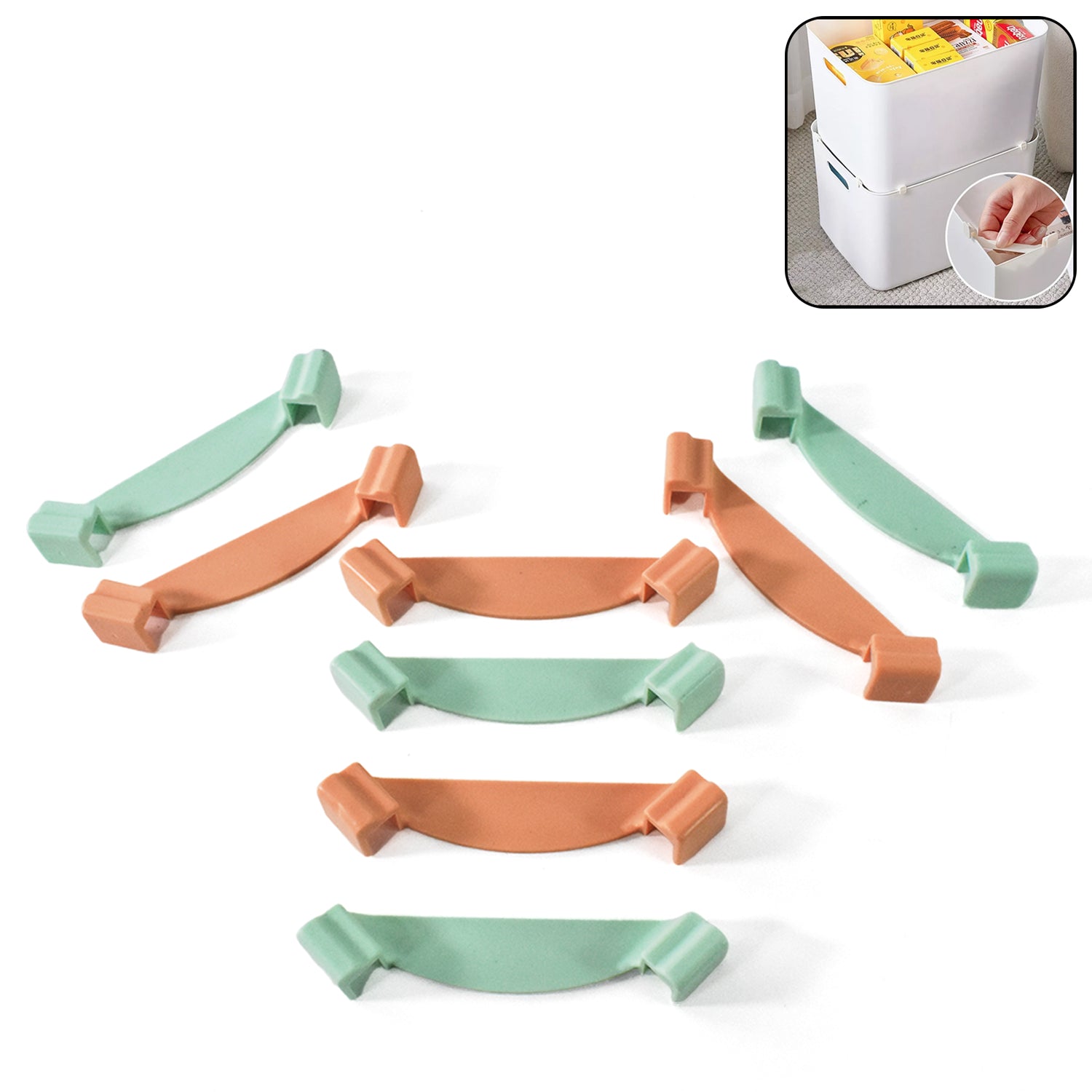 Set of 8 Wukusy plastic stackable wardrobe organizer clips supporting wardrobe boxes and improving home closet organization.