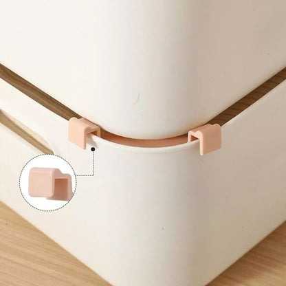 Set of 8 Wukusy plastic stackable wardrobe organizer clips supporting core wardrobe boxes and improving home closet organization.