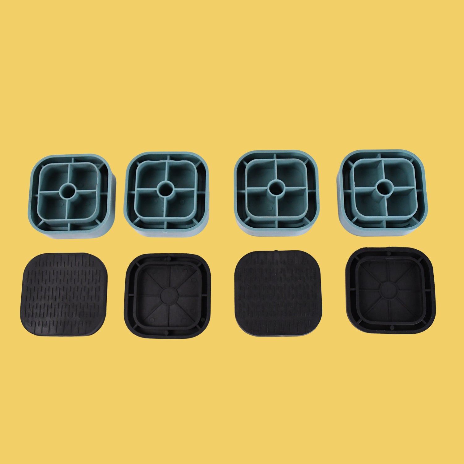 Set of 4 Wukusy plastic washing machine feet pads for home improvement, providing stability and vibration reduction.