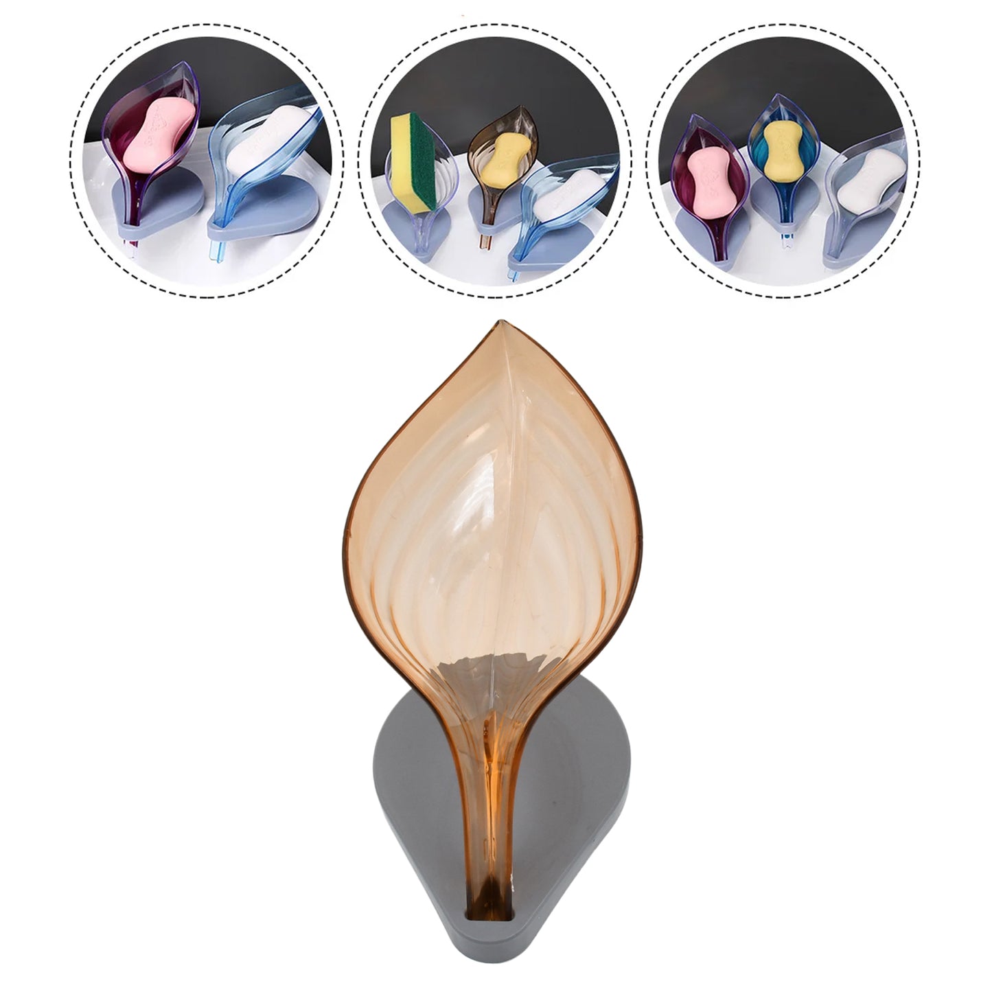 Wukusy Plasticleaf Shape Soap Box and Holder, home improvement accessory, featuring a colorful leaf design and durable plastic construction.
