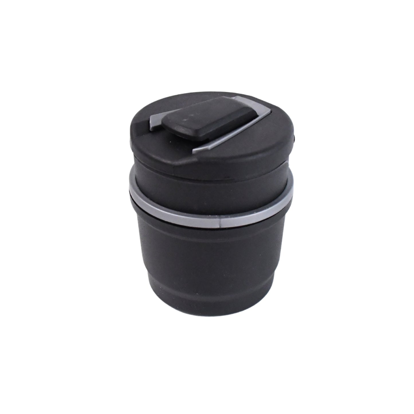 Portable Wukusy car ashtray with lid and blue LED light, compact design for outdoor and home use.