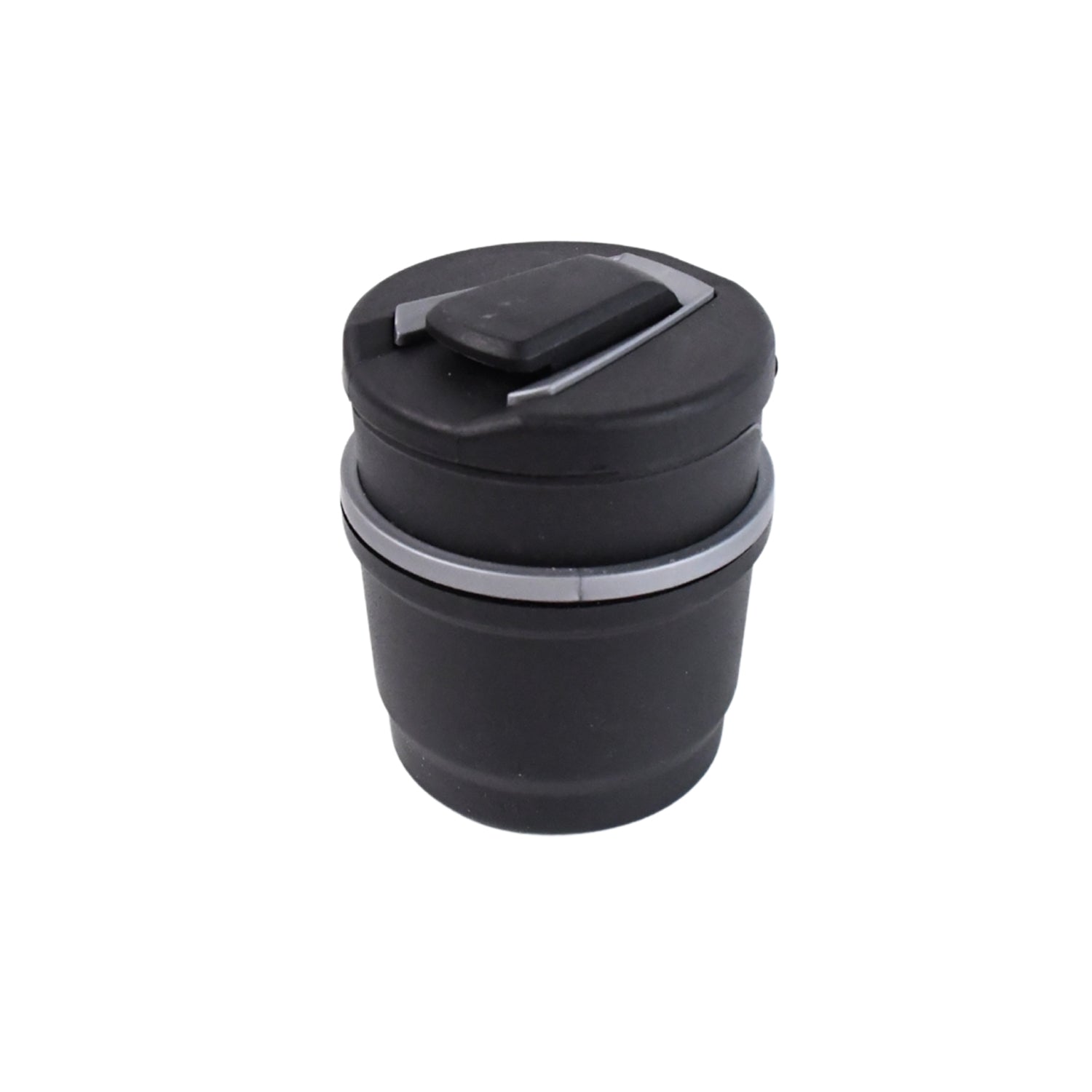 Portable Wukusy car ashtray with lid and blue LED light, compact design for outdoor and home use.