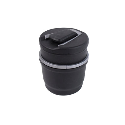 Portable Wukusy car ashtray with lid and blue LED light, compact design for outdoor and home use.