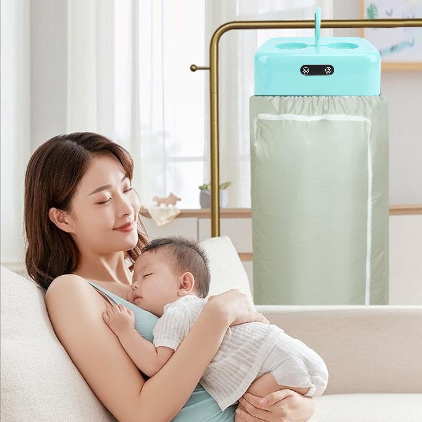 Wukusy portable clothes folding dryer for home use, compact and easy to store, shown in a clean, modern setting.