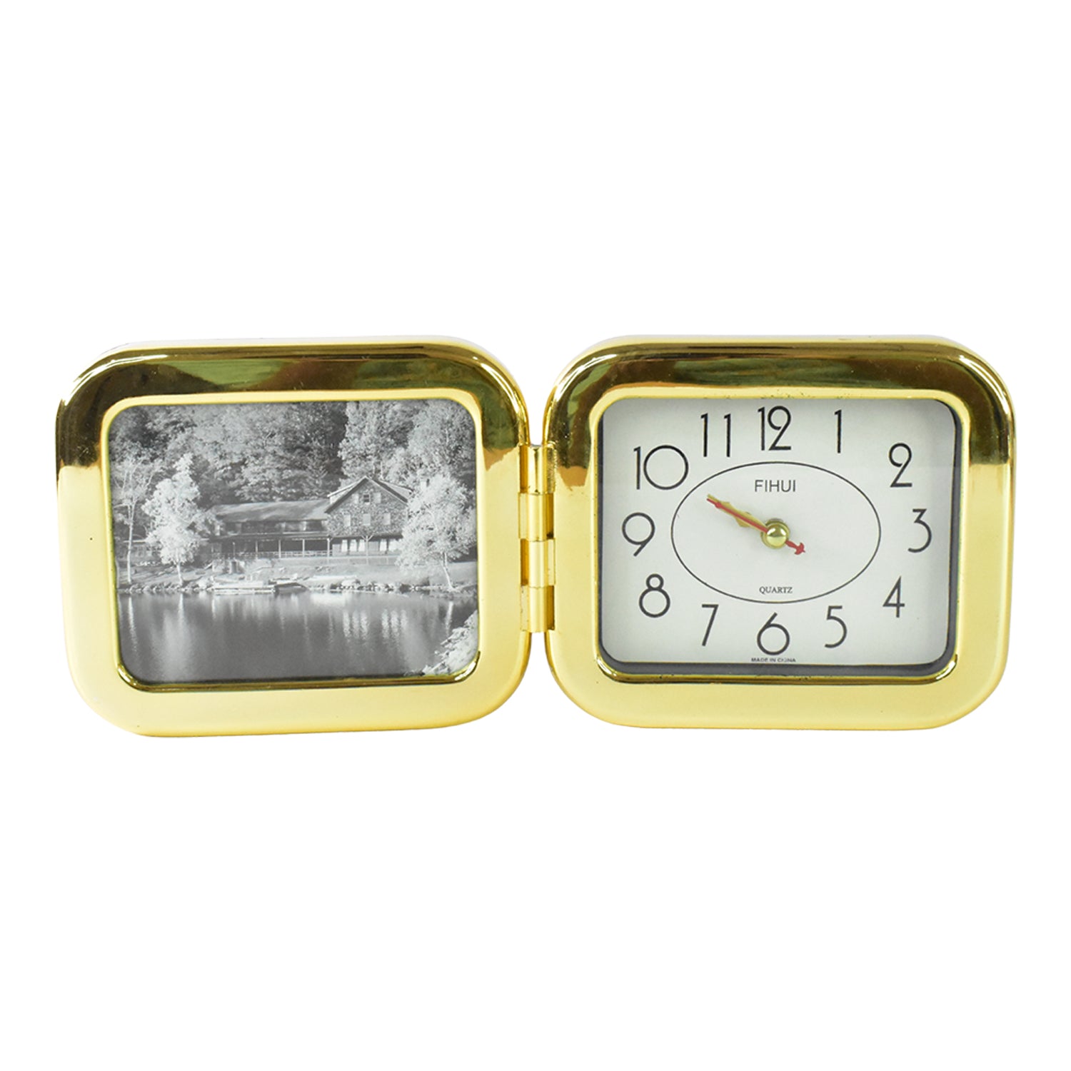 Wukusy portable foldable desk clock for home improvement, space-saving and stylish design shown on a clean desk surface.