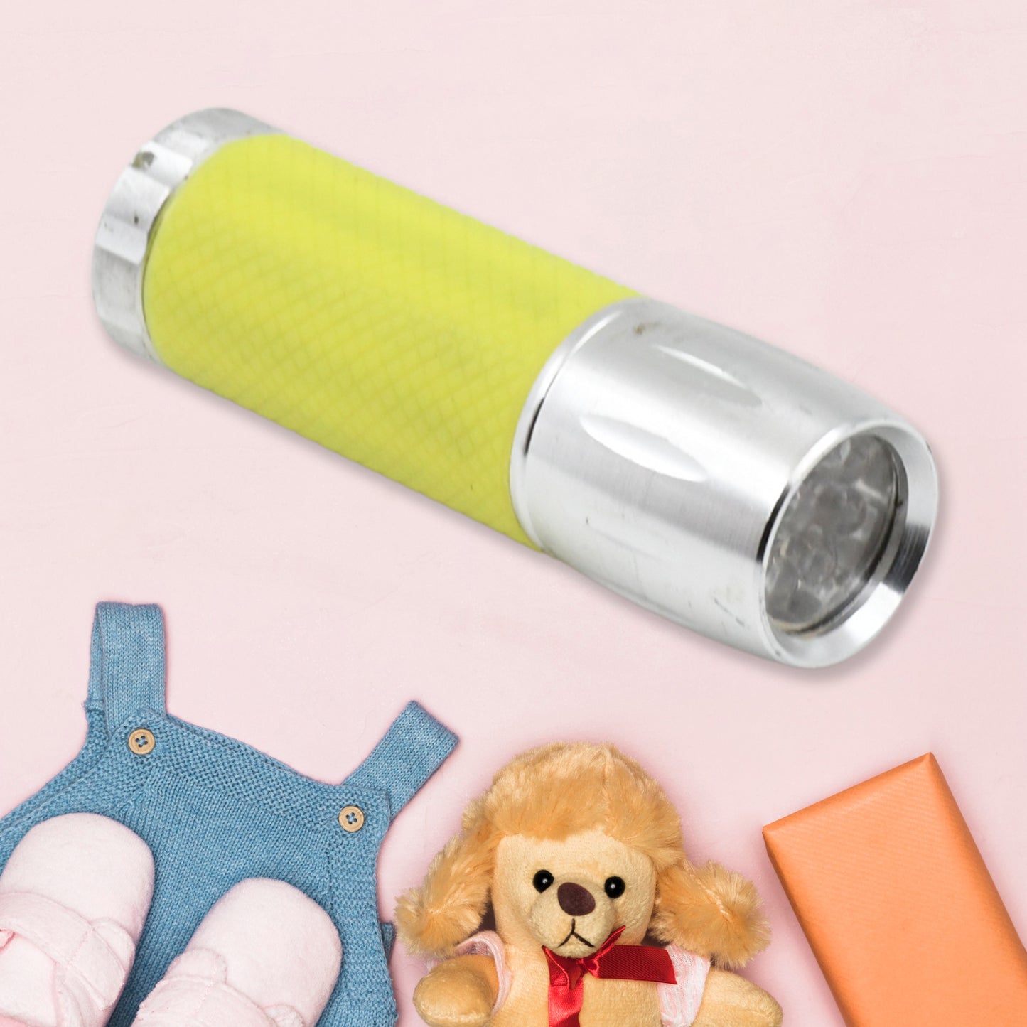 Wukusy portable mini LED flashlight with 9 bright LEDs, compact pocket-sized torch for emergency use, battery not included
