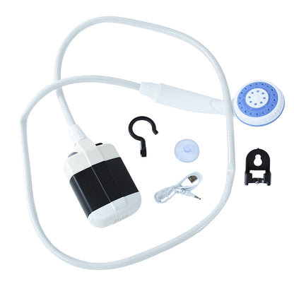 Wukusy portable outdoor shower kit with showerhead, hose, and accessories for convenient outdoor home improvement use.
