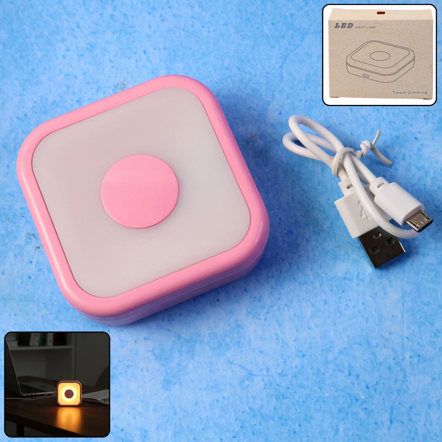 Wukusy portable USB-powered touch sensor LED night lamp for home, compact and easy to operate in dark spaces.