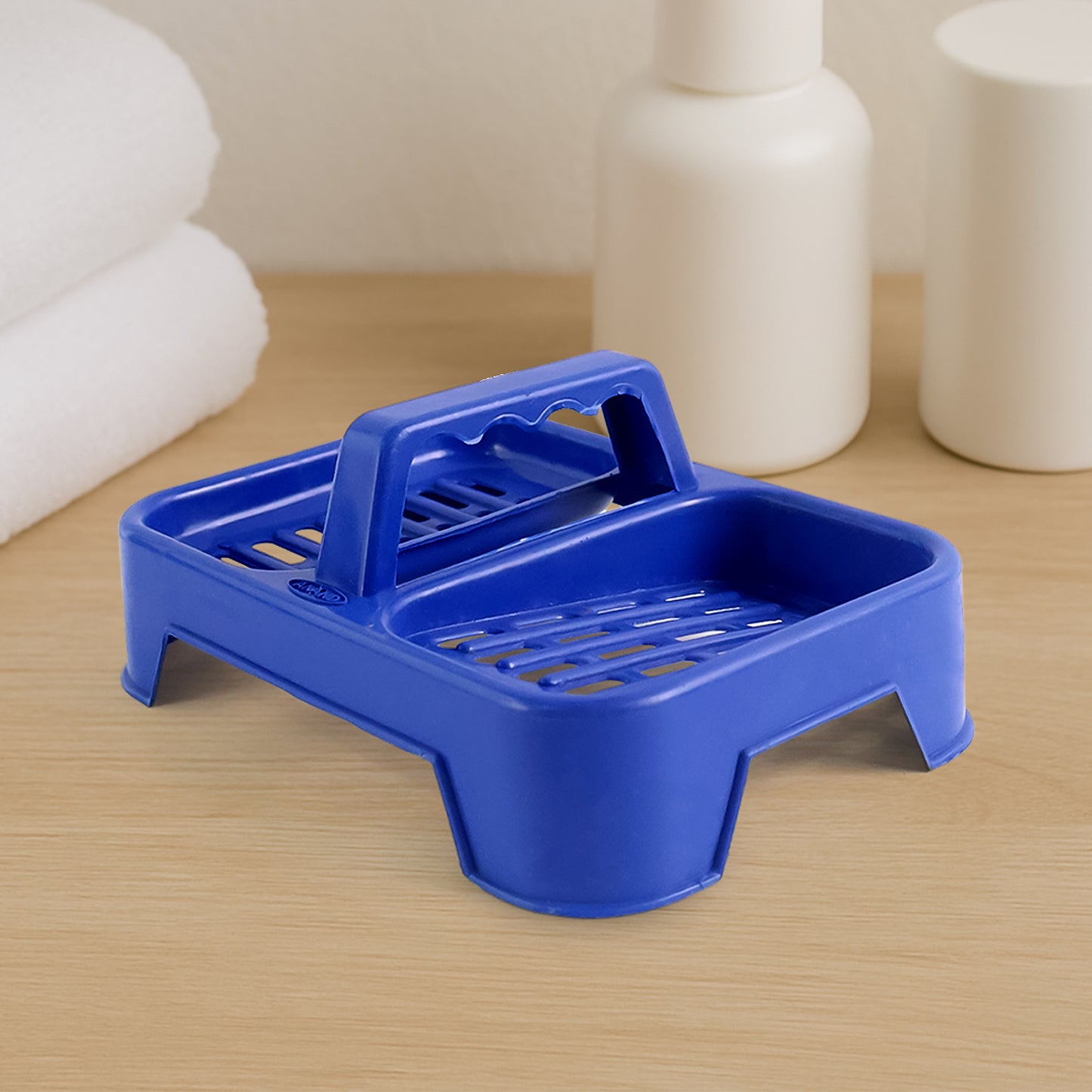 Wukusy Premium 2-in-1 Double Soap Dish Stand for bathroom or kitchen, durable home improvement accessory with dual soap compartments.