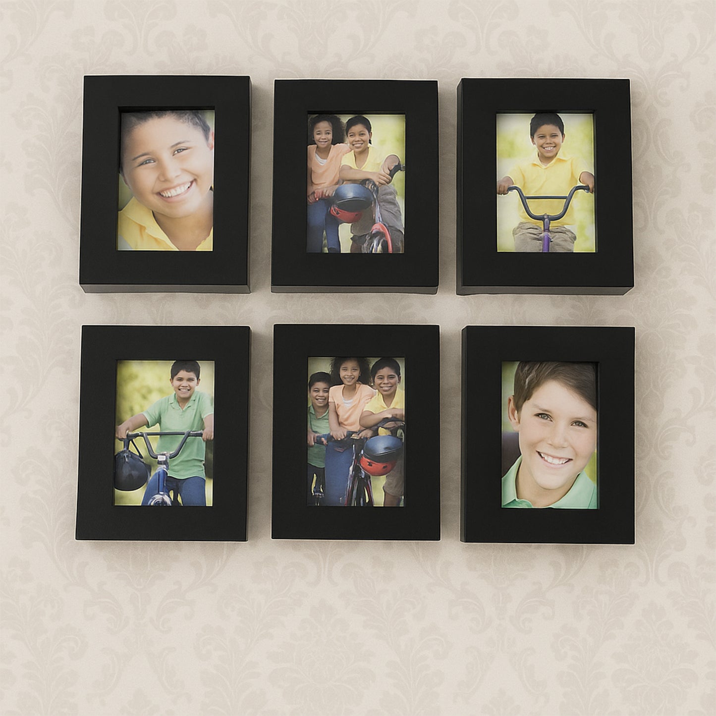 Set of 12 black photo frames by Wukusy, wall-hanging gallery frames for home decor and picture display.