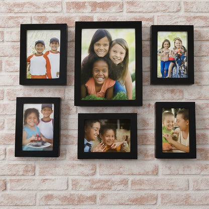 Set of 12 black Wukusy photo frames for wall hanging, gallery display, home improvement, and wall decoration.