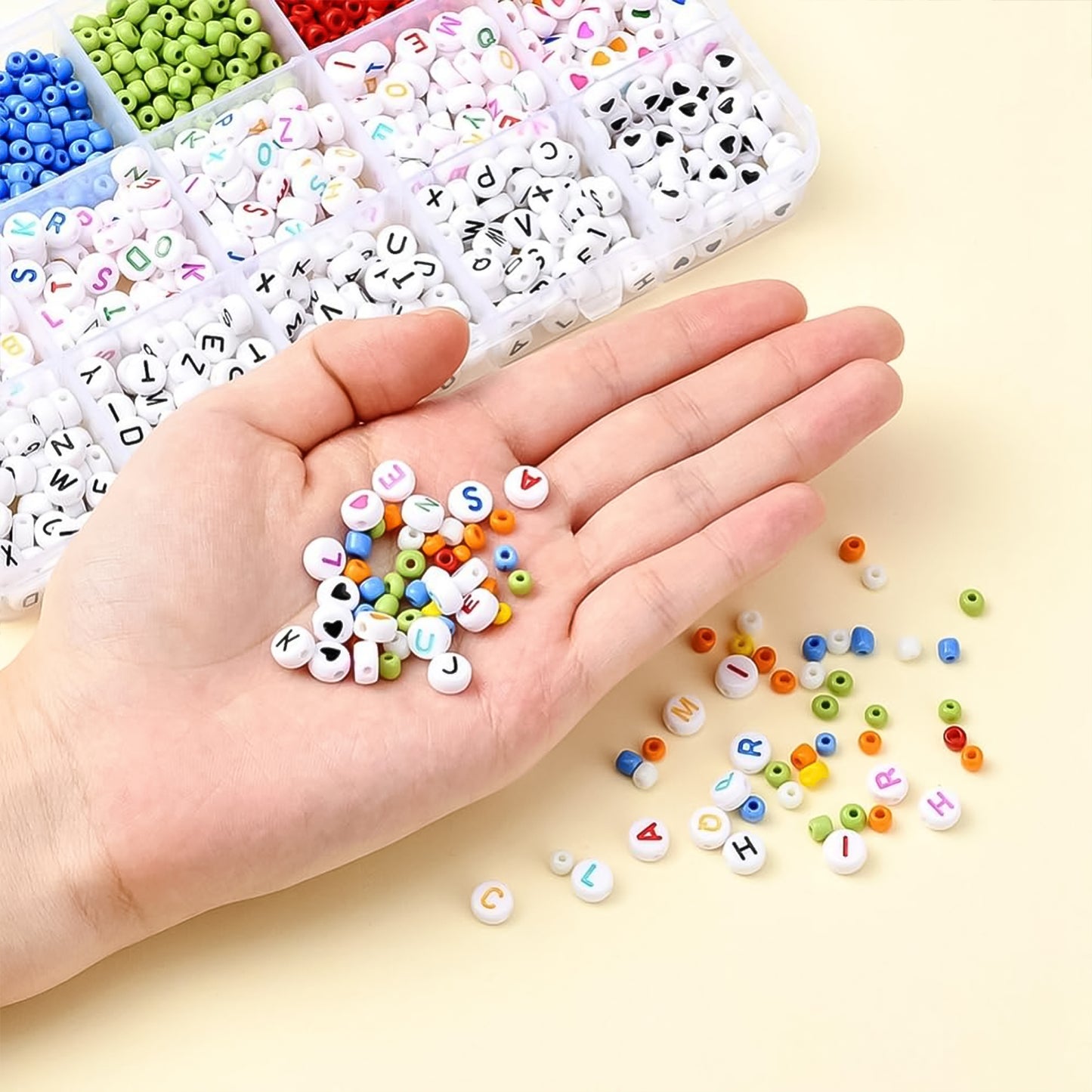 Wukusy Premium DIY Bracelet Making Kit with colorful beads and accessories for home craft projects.