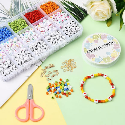Wukusy Premium DIY bracelet making kit with colorful beads and tools for home jewelry crafting projects.