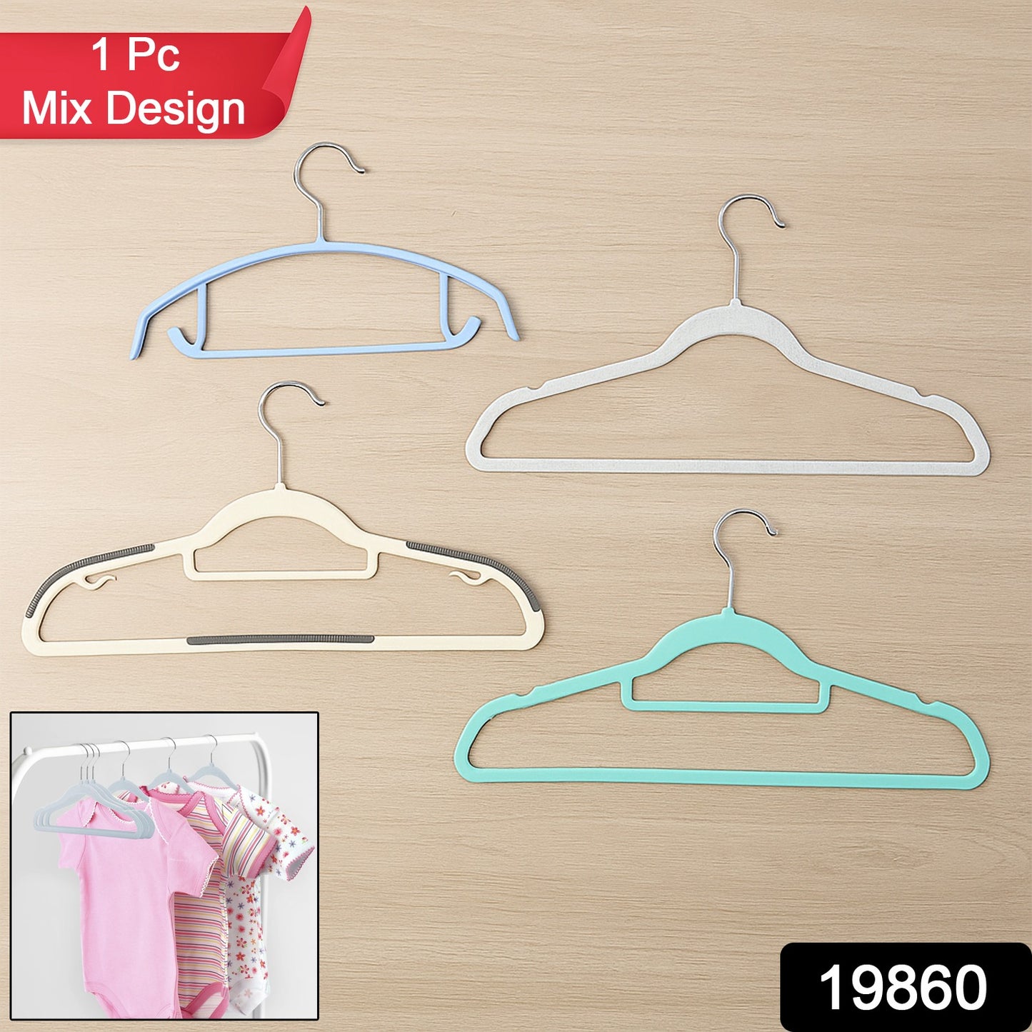 Wukusy premium mix design non-slip clothes hanger, single piece, durable and versatile for organizing clothes in home improvement.