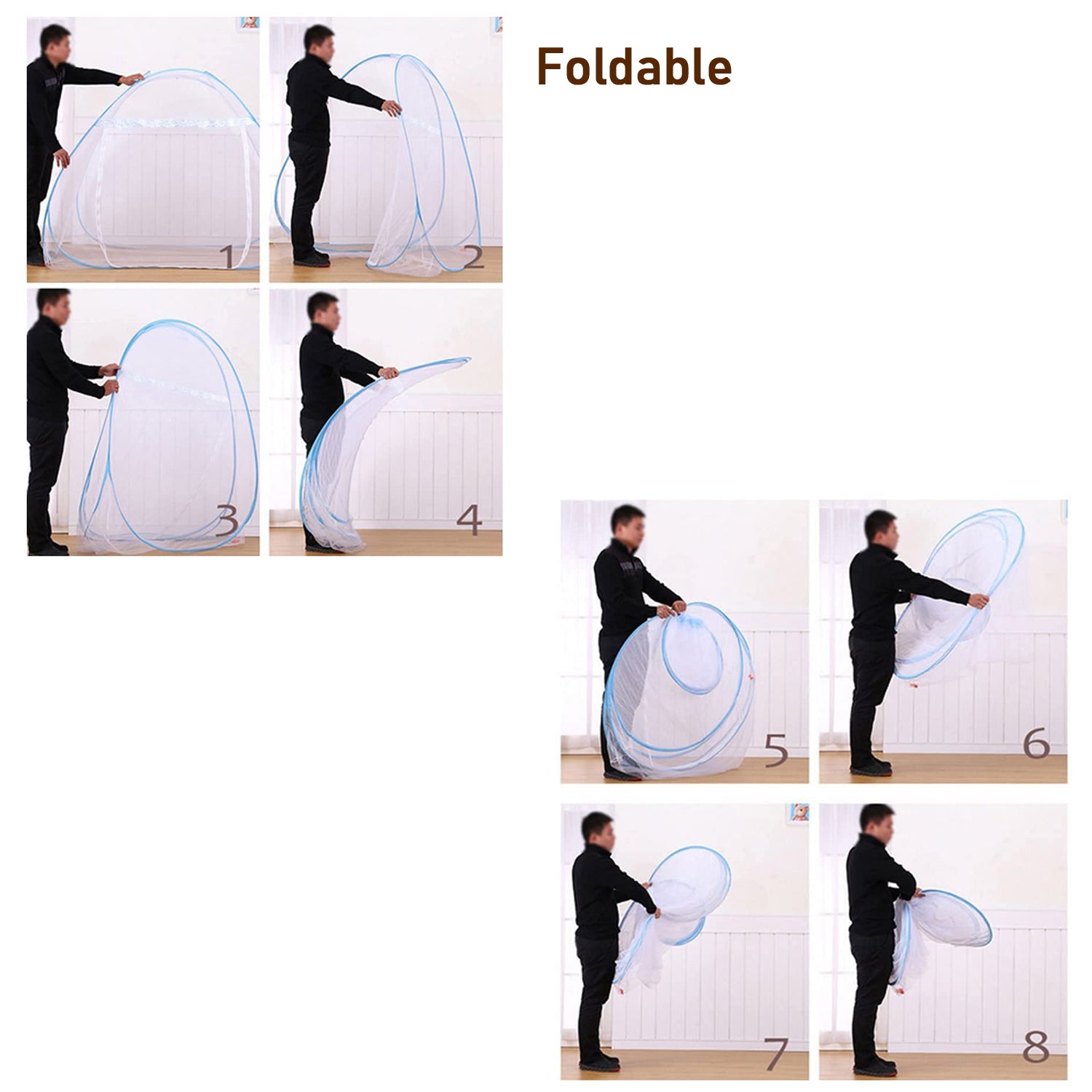 Wukusy premium polyester foldable mosquito net tent, 100 cm long, for home improvement, with mesh fabric and foldable design
