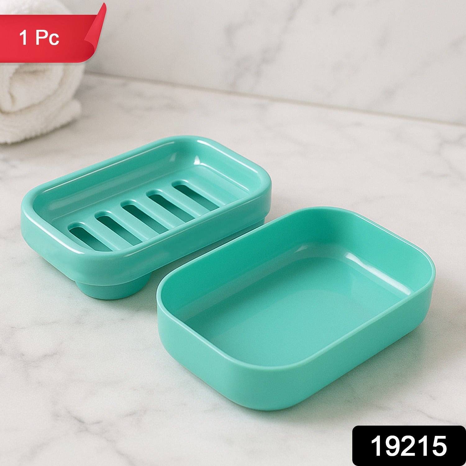 Aqua green rectangular plastic soap case by Wukusy, designed for home improvement, with a smooth surface and secure lid.
