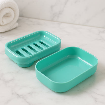 Aqua green rectangular plastic soap case by Wukusy, designed for home improvement, showcasing a durable, sleek soap storage container.