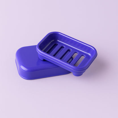 Blue rectangular plastic soap case by Wukusy, designed for home improvement storage, featuring a durable and sleek design.