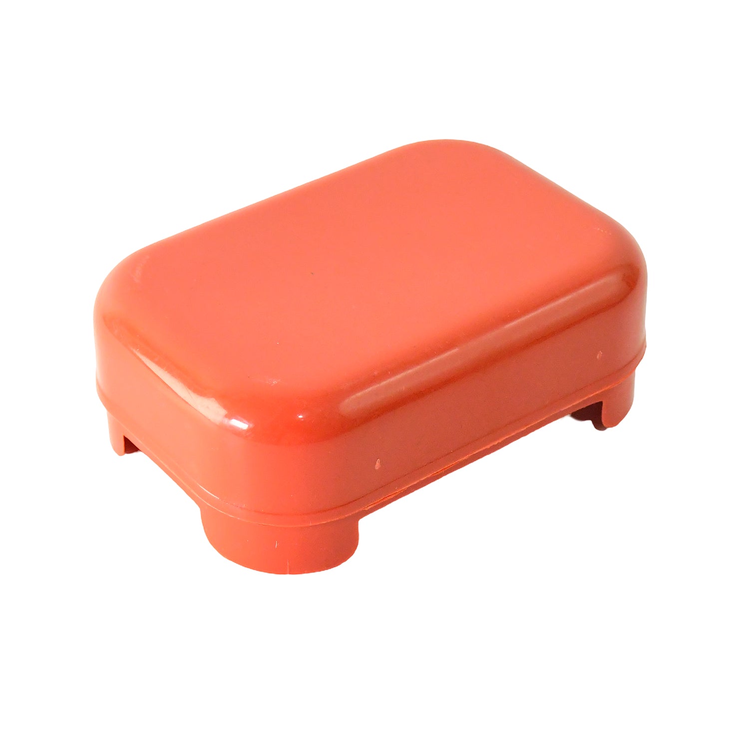 Rectangular brick red plastic soap case by Wukusy, durable soap holder for home improvement, fits standard soap bars.