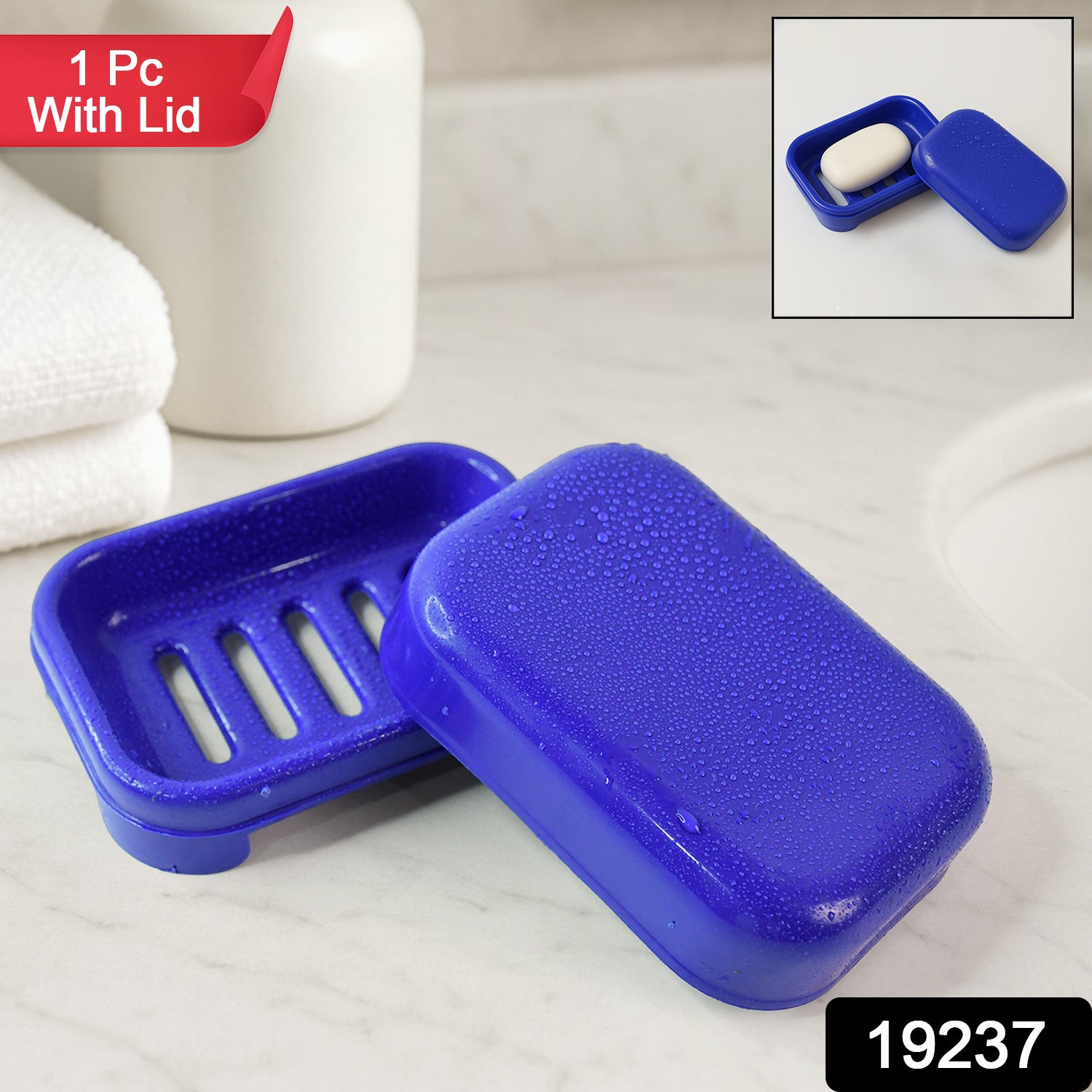 Wukusy rectangular plastic soap case, premium quality, durable travel soap holder for bathroom or kitchen use.