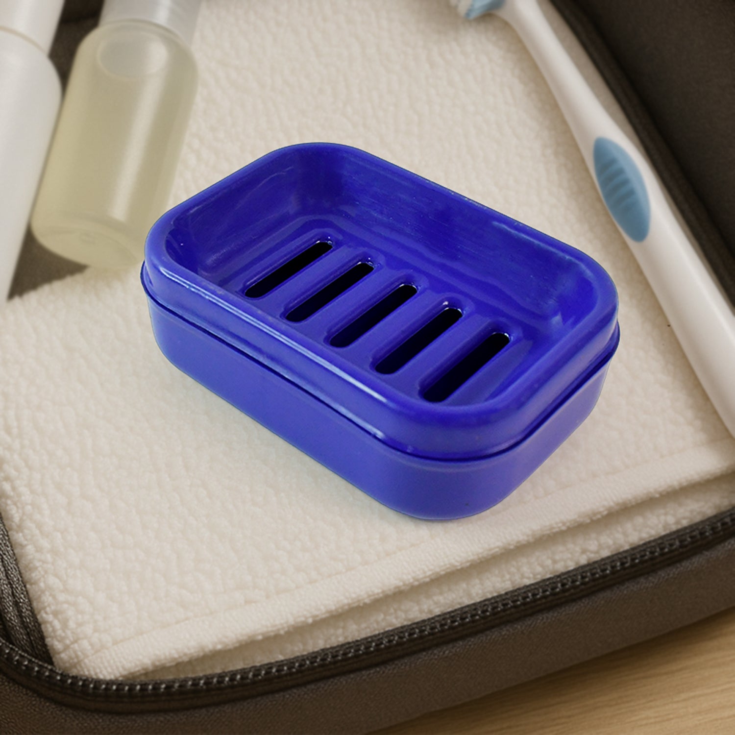 Rectangular plastic soap case by Wukusy, premium quality, lightweight and durable soap holder for home bathroom use.