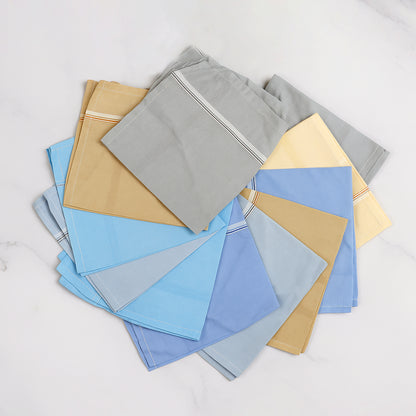 Soft cotton men's handkerchief by Wukusy, 40x40 cm, neatly folded on a clean surface, showcasing high-quality fabric.