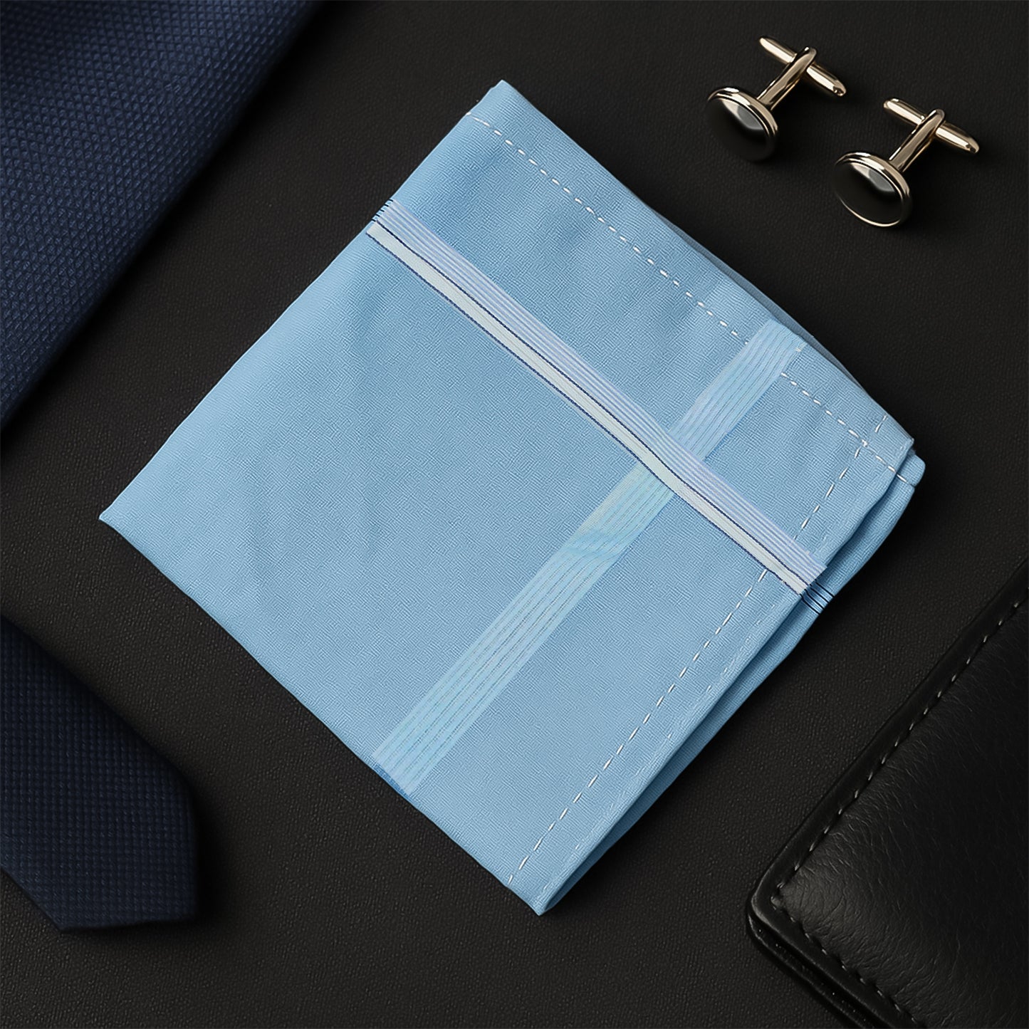 Soft cotton men's handkerchief by Wukusy, 40x40 cm, featuring lightweight, premium quality fabric in a classic square shape.