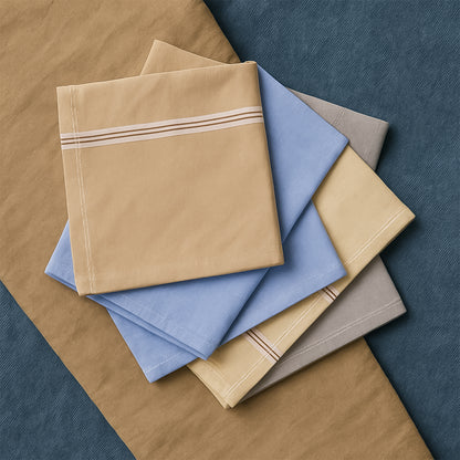 Wukusy premium soft cotton men's handkerchief, 40x40 cm, neatly folded, showcasing high-quality fabric and craftsmanship.
