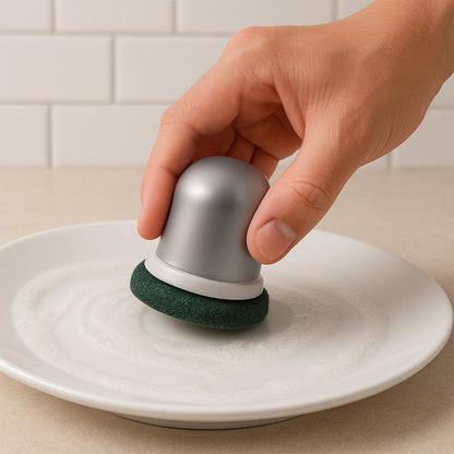 Wukusy Pro Clean heavy-duty kitchen scrubber for tough cleaning, shown in a close-up image with textured scrubbing surface.