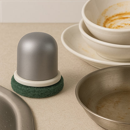 Wukusy Pro Clean heavy-duty kitchen scrubber for tough cleaning, shown with durable bristles and ergonomic handle.