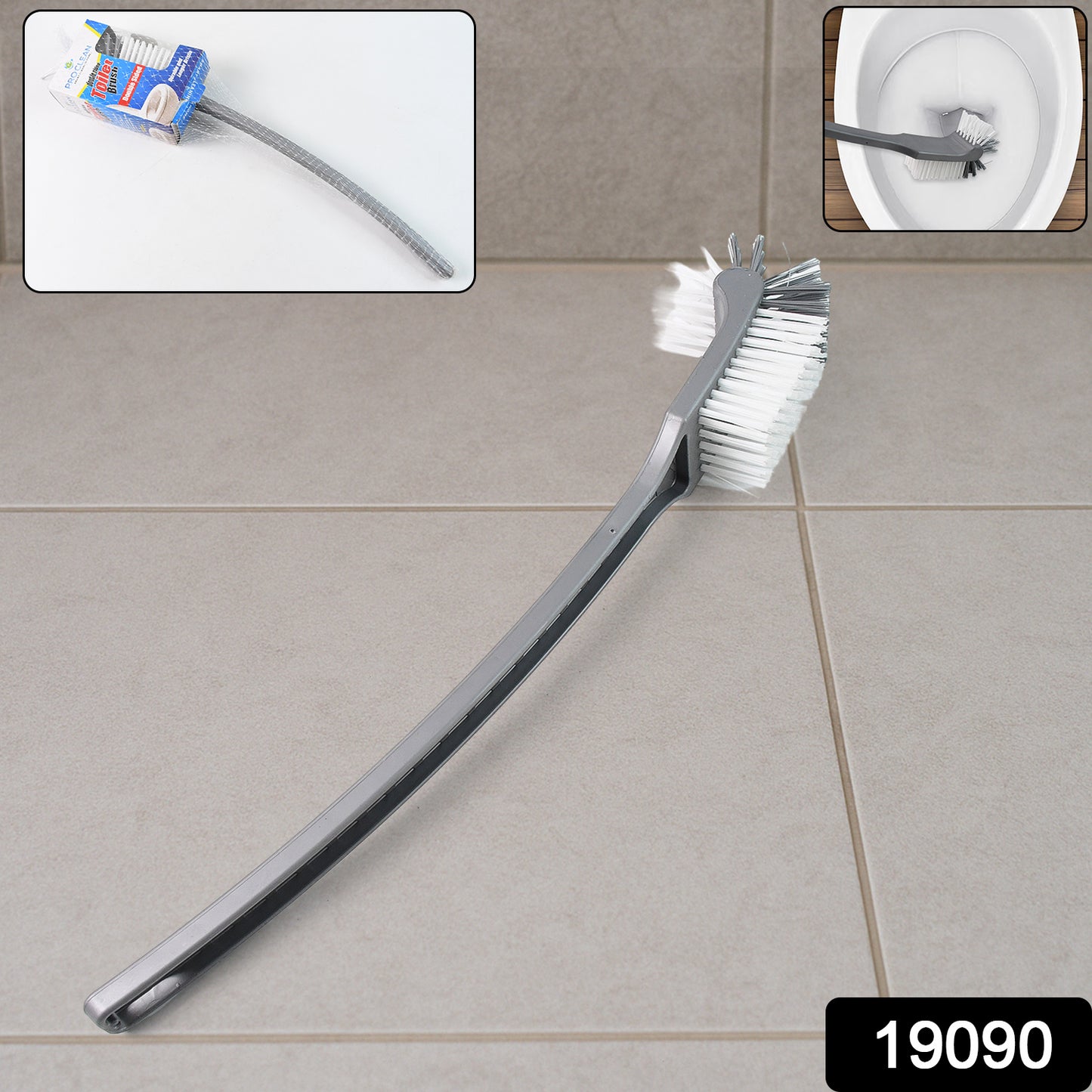 Wukusy Pro Clean long handle toilet cleaning brush with sturdy bristles for effective bathroom cleaning.