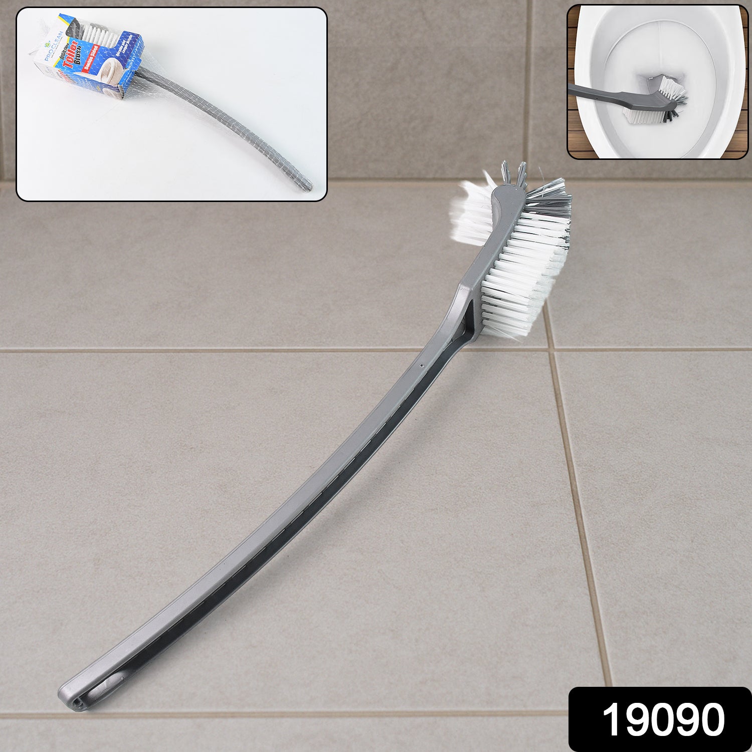 Wukusy Pro Clean long handle toilet cleaning brush with sturdy bristles for effective bathroom cleaning.