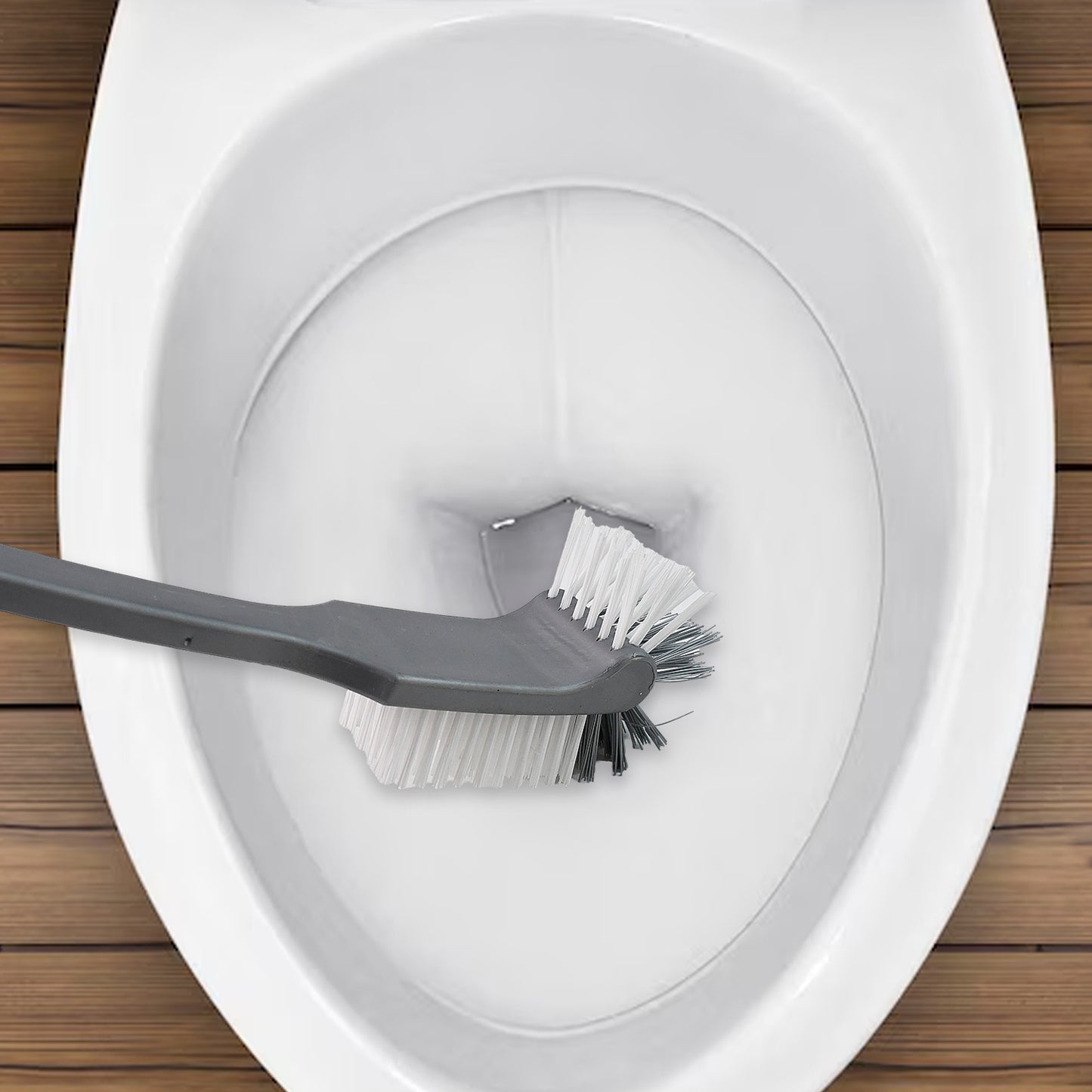 Wukusy Pro Clean long handle toilet cleaning brush with sturdy bristles for effective bathroom scrubbing.
