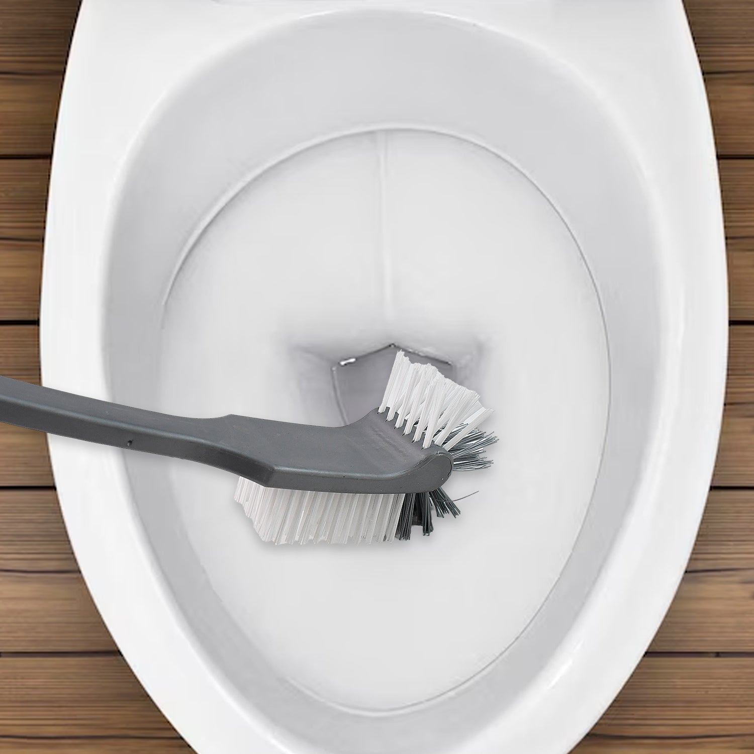 Wukusy Pro Clean long handle toilet cleaning brush with sturdy bristles for effective bathroom scrubbing.